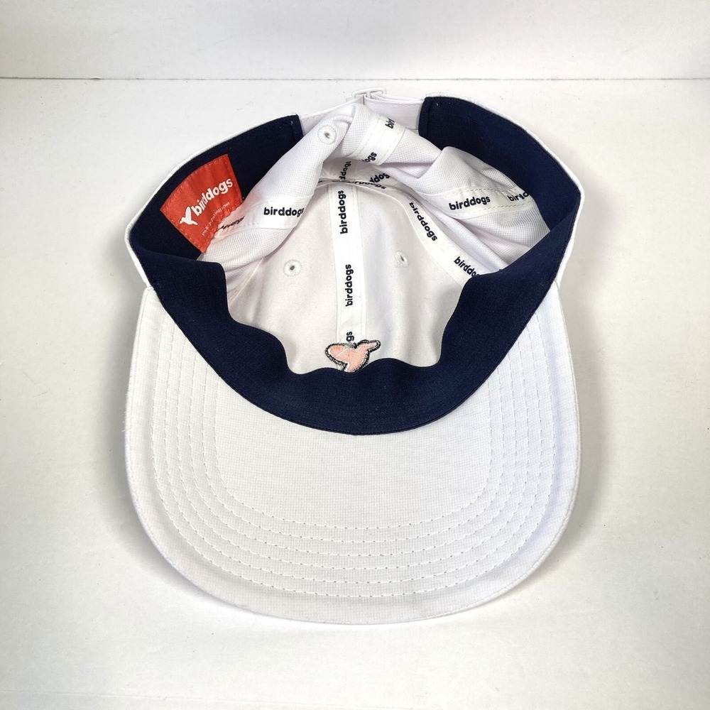Bird Dogs White Golf Hat Ball Cap, Adjustable Back Strap, Logo, Stretchy, Sports - Picture 4 of 5